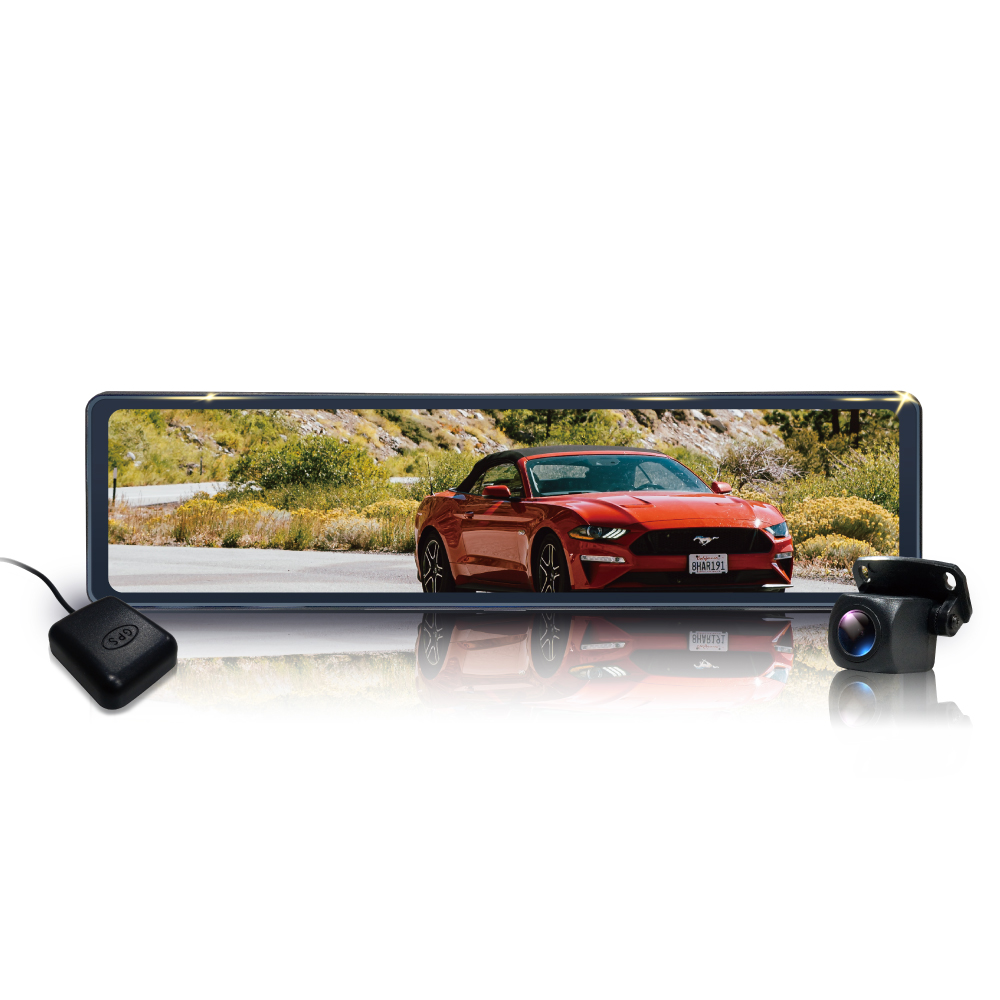 CARSCAM  GS9500 12吋全螢幕觸控GPS測速雙1080P後視鏡行車記錄器(贈32G)